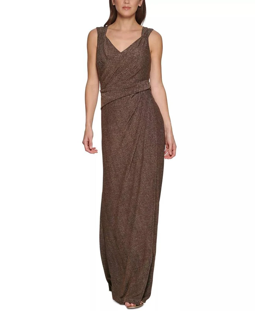 green emerald velvet dress Donna Karan Women's Sleeveless Gown - Black