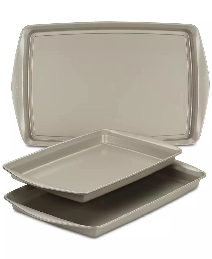 Rachael Ray Nonstick Bakeware 3-Pc. Cookie Pan Set, Silver