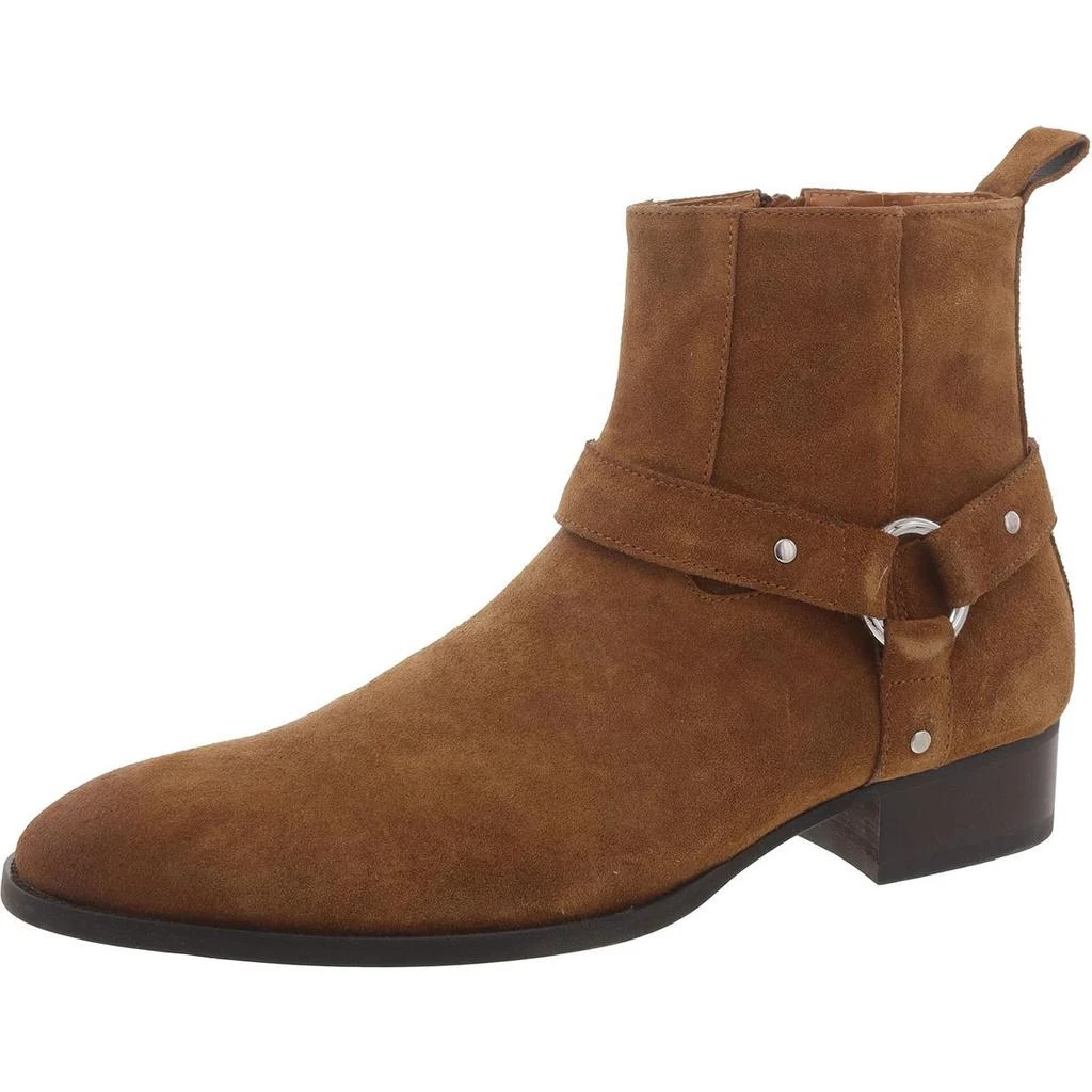 Steve Madden Mens Suede Harness Motorcycle Boots 1
