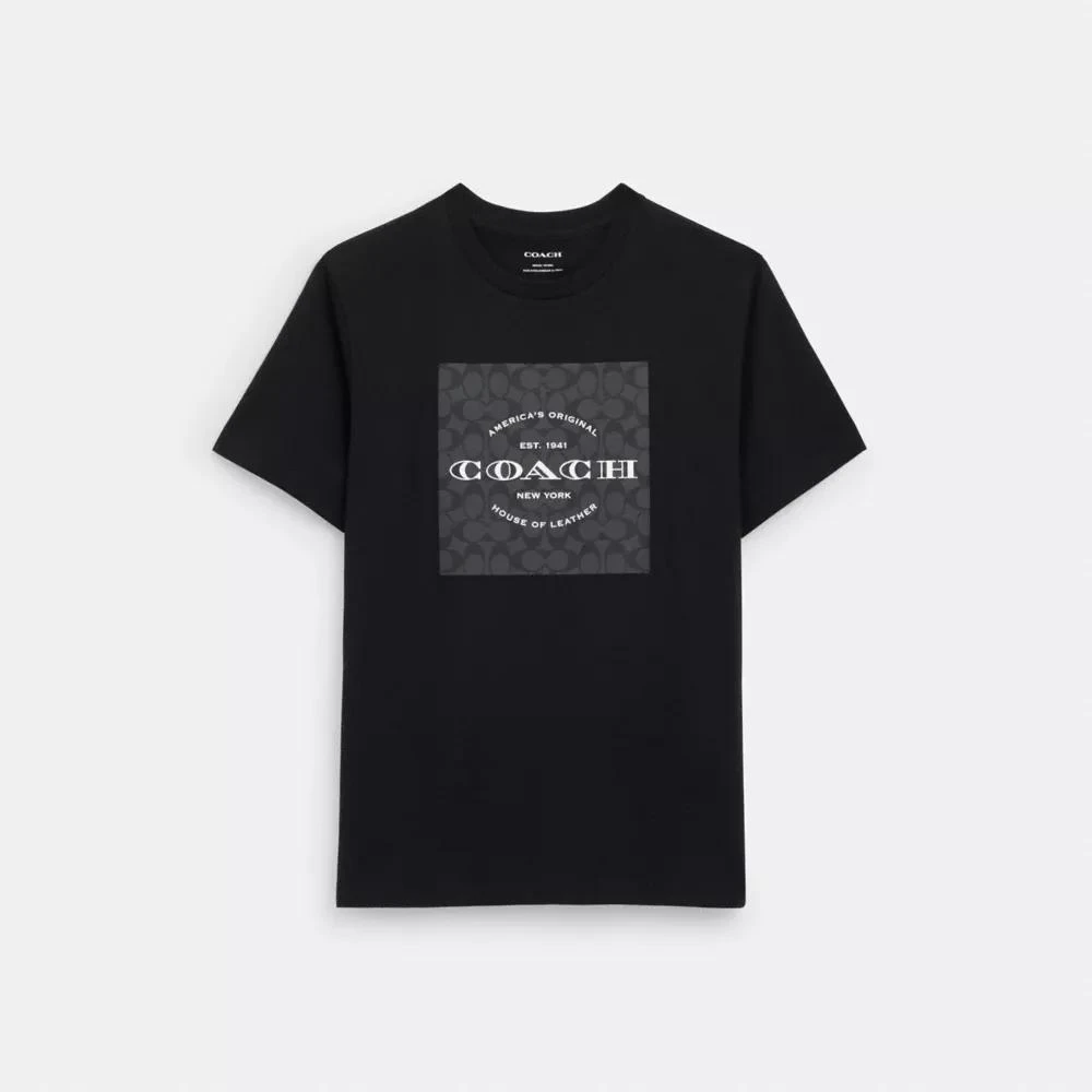 Coach Signature Square T Shirt In Organic Cotton 1