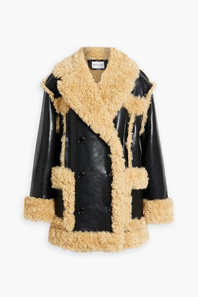 STAND STUDIO Magnolia double-breasted faux shearling jacket 1