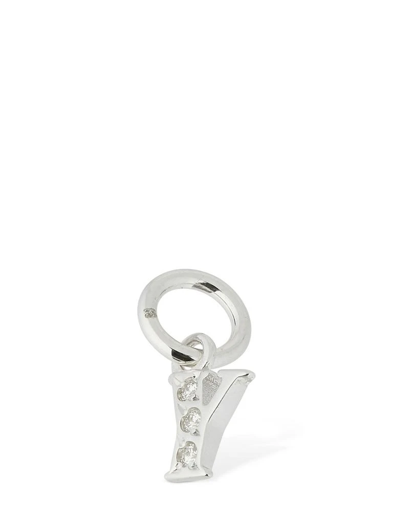 Dodo 18kt White Gold Y Charm W/ Diamonds 1