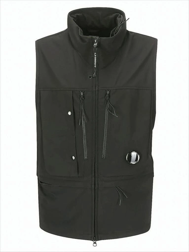 C.P. Company High Collar Sleeveless Vest With Innovative Lens Detail