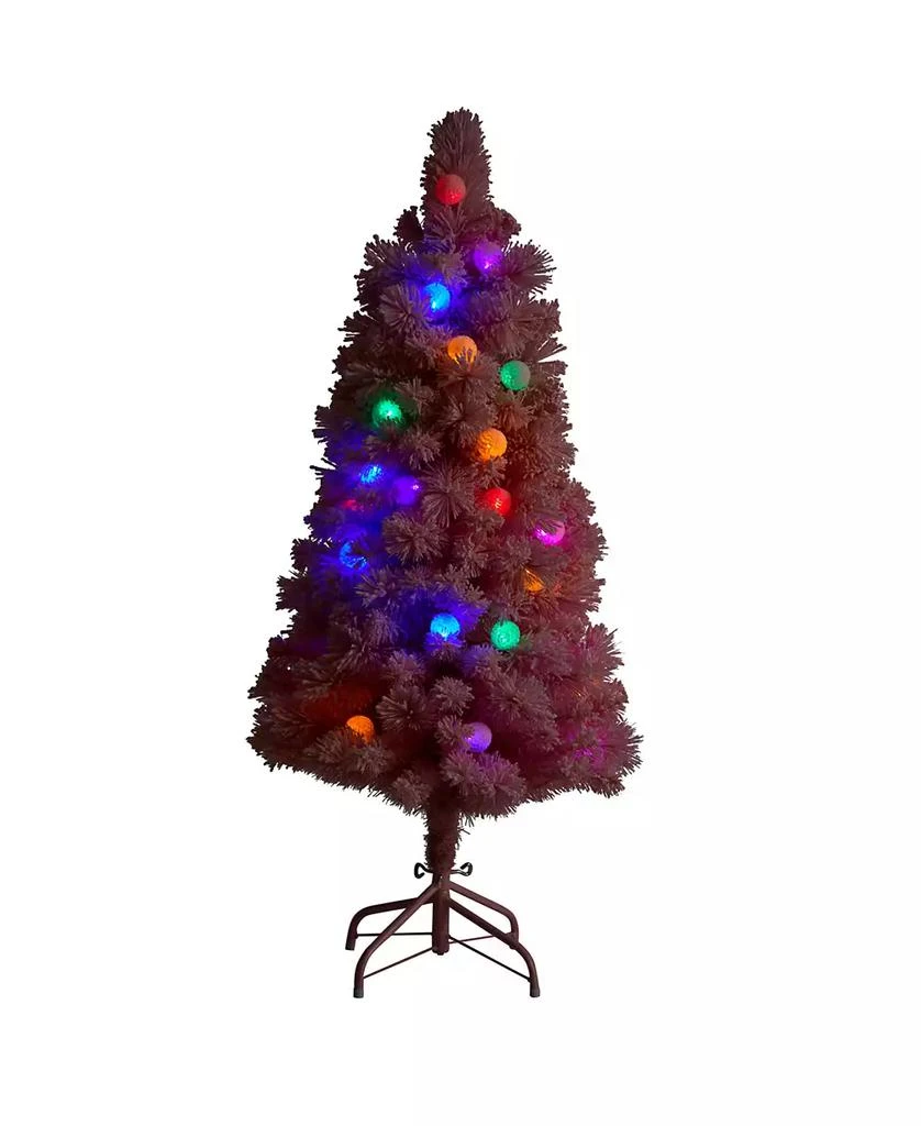 NEARLY NATURAL Holiday Frosted Cashmere Artificial Christmas Tree with 30 Jumbo Globe LED Lights, 4
 3