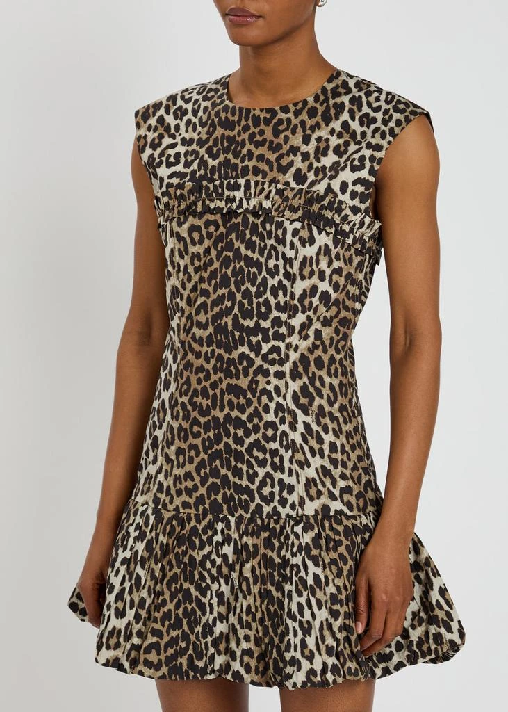 Ganni Leopard-print cotton-poplin mini dress 2