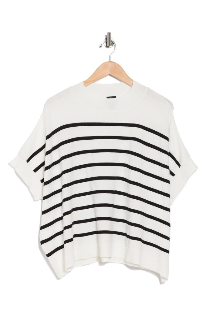 Bobeau Stripe Short Sleeve Mock Neck Sweater 3