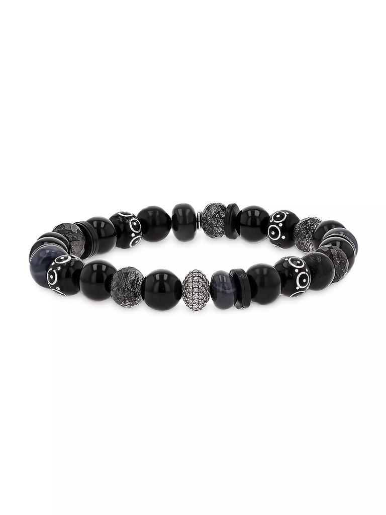 Sheryl Lowe Sterling Silver, 0.53 TCW Diamond & Multi-Stone Beaded Bracelet