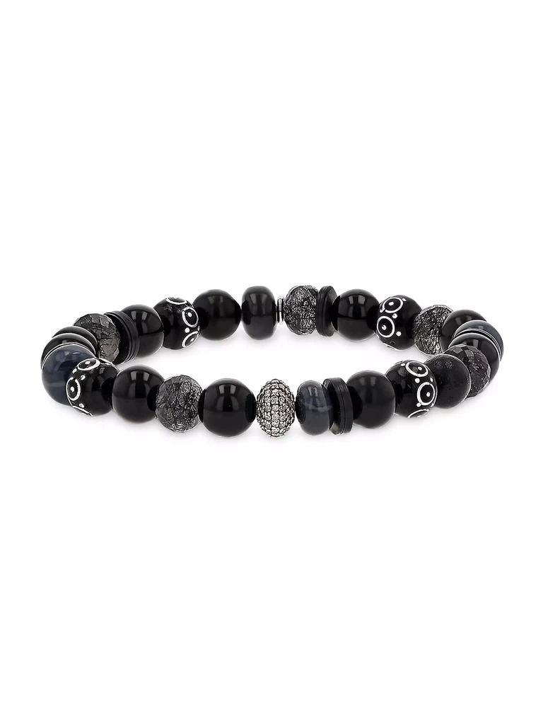 Sheryl Lowe Sterling Silver, 0.53 TCW Diamond &amp; Multi-Stone Beaded Bracelet 1