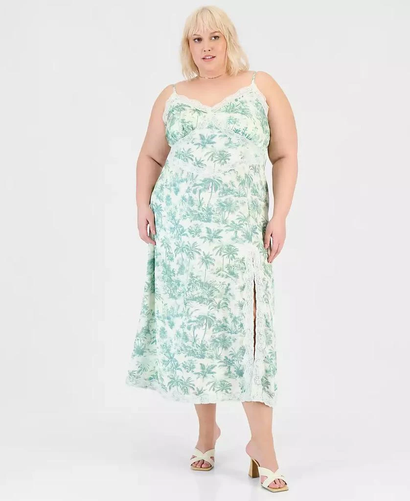 And Now This Trendy Plus Size Lace-Tim Slip Dress, Macy's Exclusive