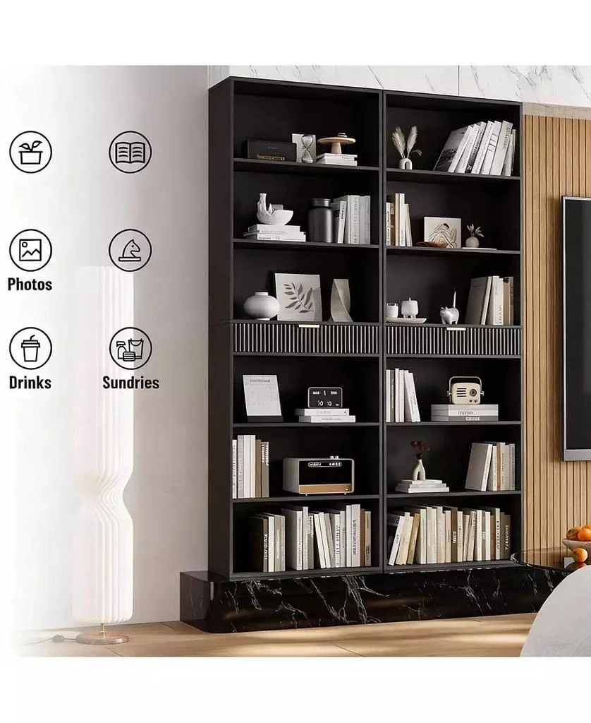 YIGII 72" Tall 7-Tier Display Organizer with Anti-Tip Kit for Home Decor 3