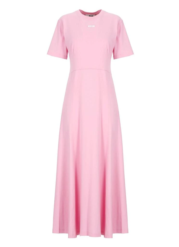 MSGM MSGM Logo Embroidered Midi Dress 1