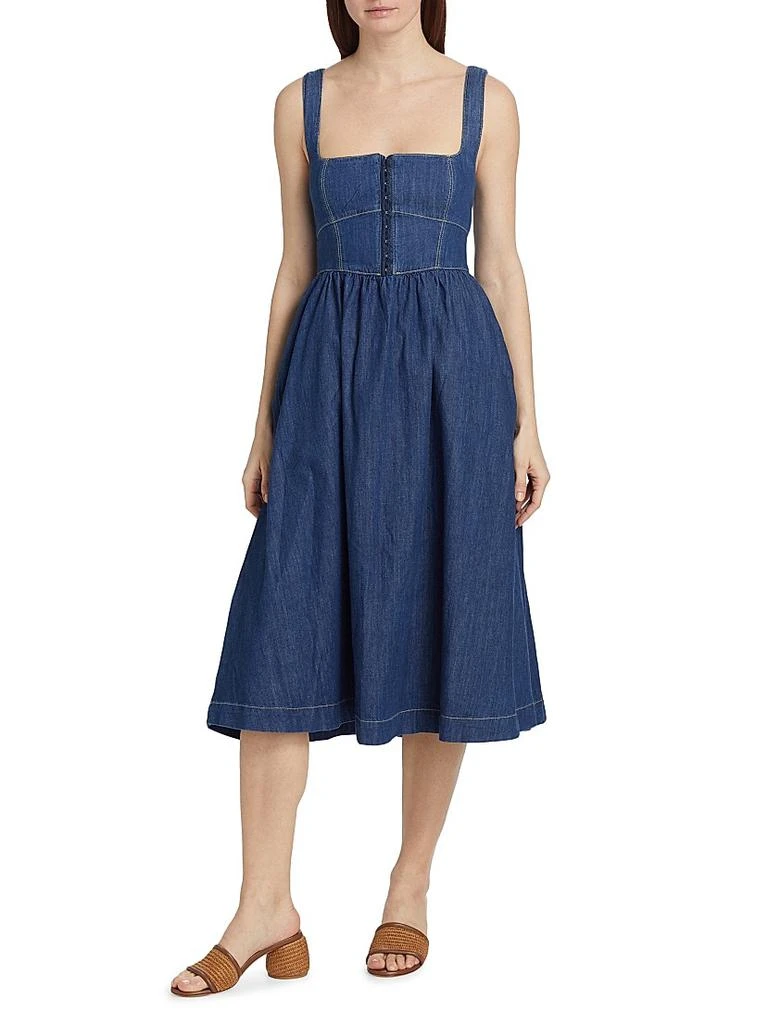 Reformation Tagliatelle Denim Midi-Dress 3