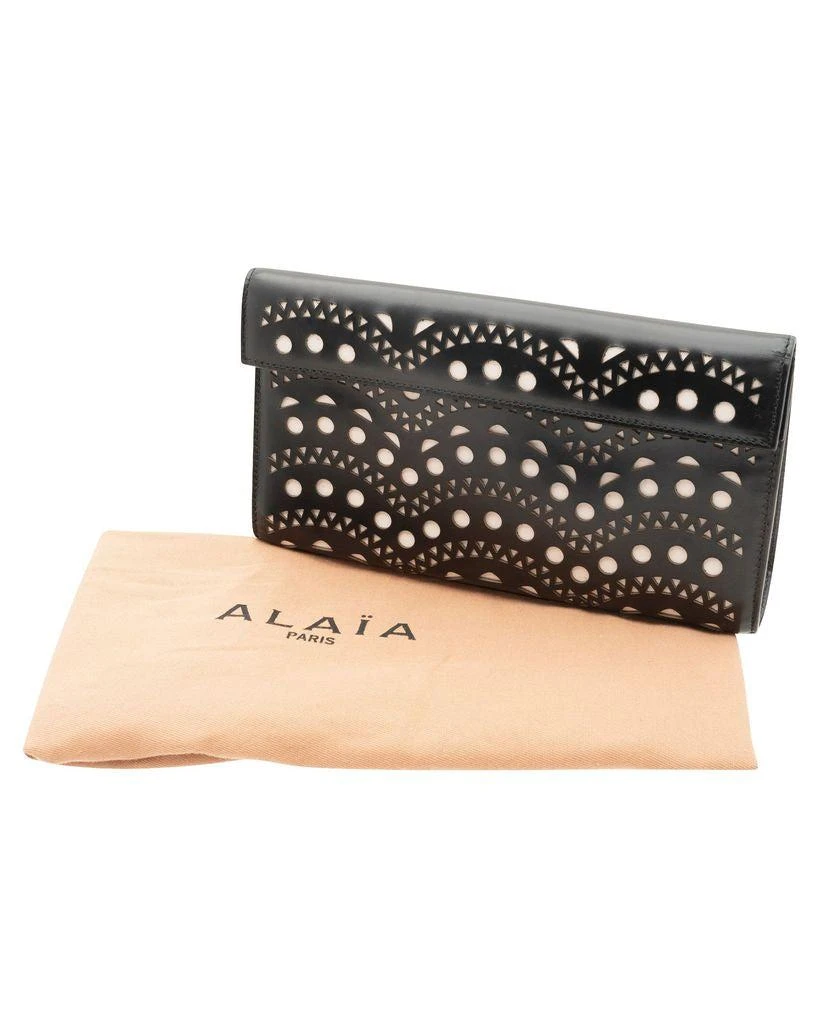 Azzedine Alaia Laser Cut Leather Clutch 3