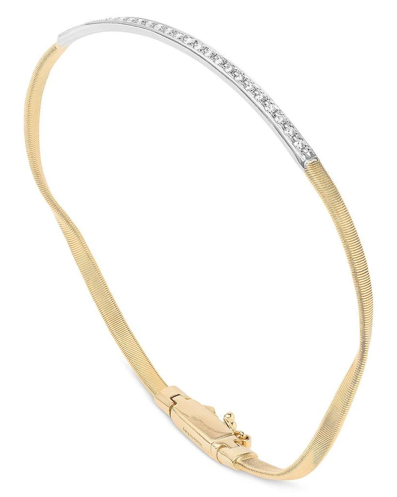 Marco Bicego 18K White & Yellow Gold Marrakech Diamond Twist Bangle Bracelet 1