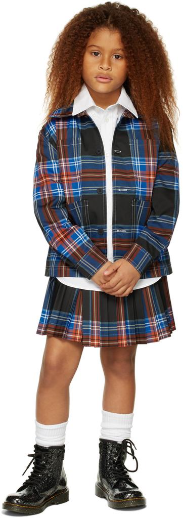 Charles Jeffrey Loverboy SSENSE Exclusive Kids Black Tartan Skirt