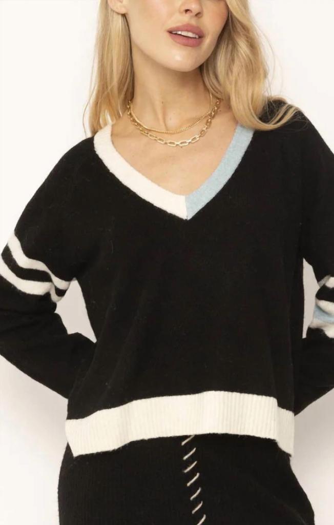 Central Park West Central Park West - Billie Varsity V Neck Sweater