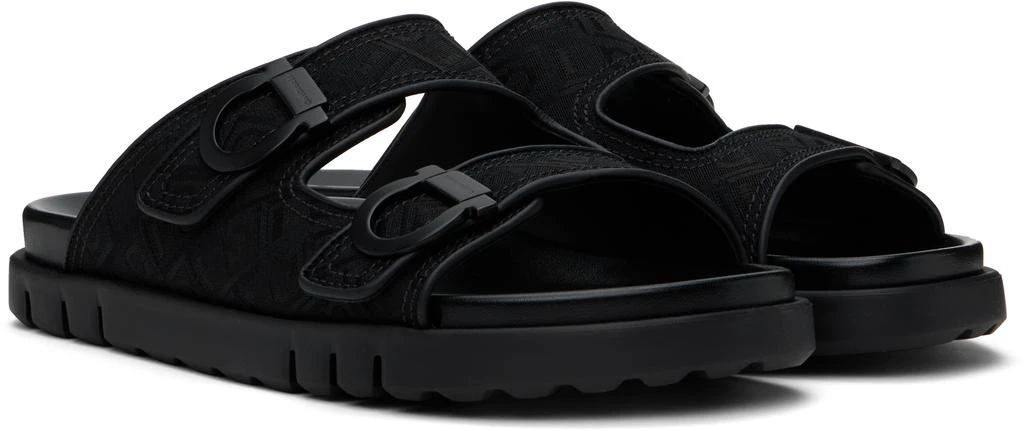 Salvatore Ferragamo Black Double-Strap Sandals 4