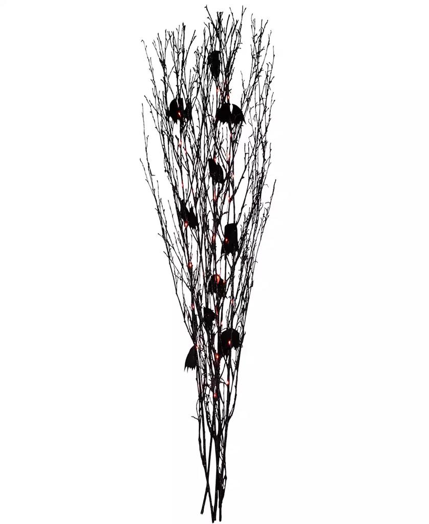Northlight 4' Glittered Halloween Branch with Bats, Led Lights