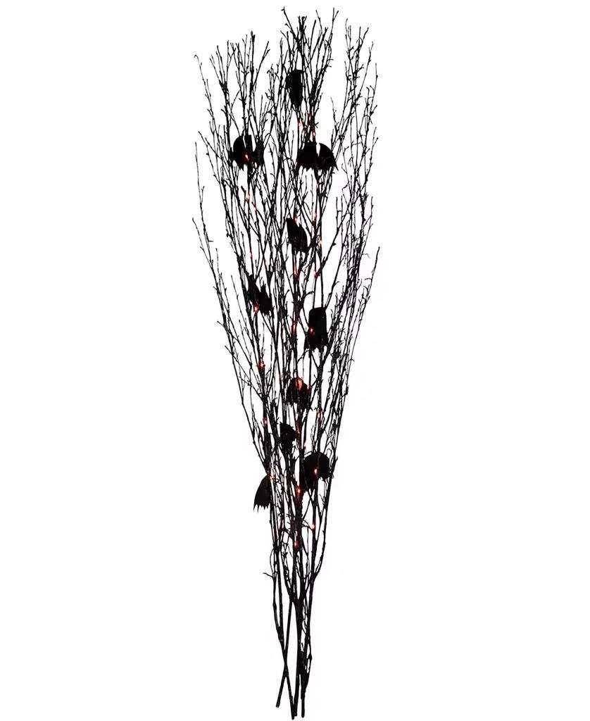 Northlight 4' Glittered Halloween Branch with Bats, Led Lights 1