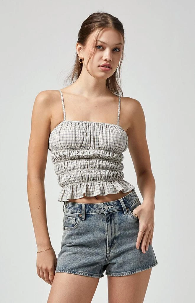 PacSun Dark Indigo Zip Fly High Waisted Denim Festival Shorts 1