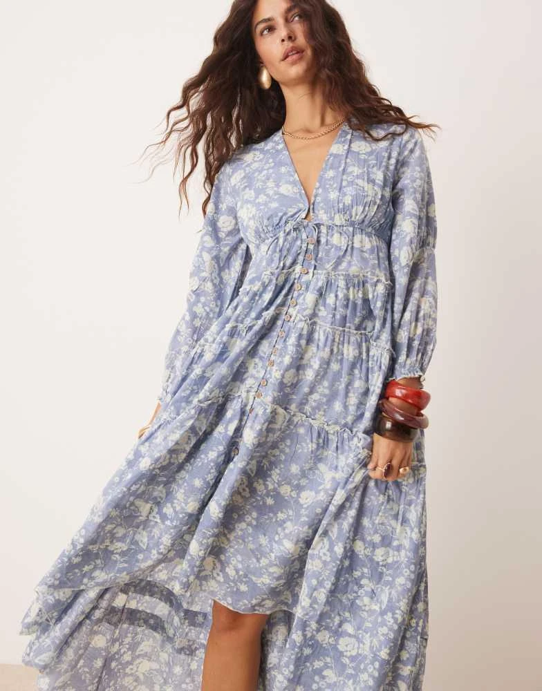Free People Free People pappiet floral midi dress in blue - Dresses &  Skirts - Free Shipping - BeyondStyle