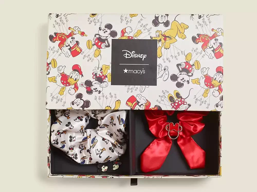 Disney | Macy's Minnie & Friends Hair Scrunchies 2-Pk. Set, Created for Macy's 1