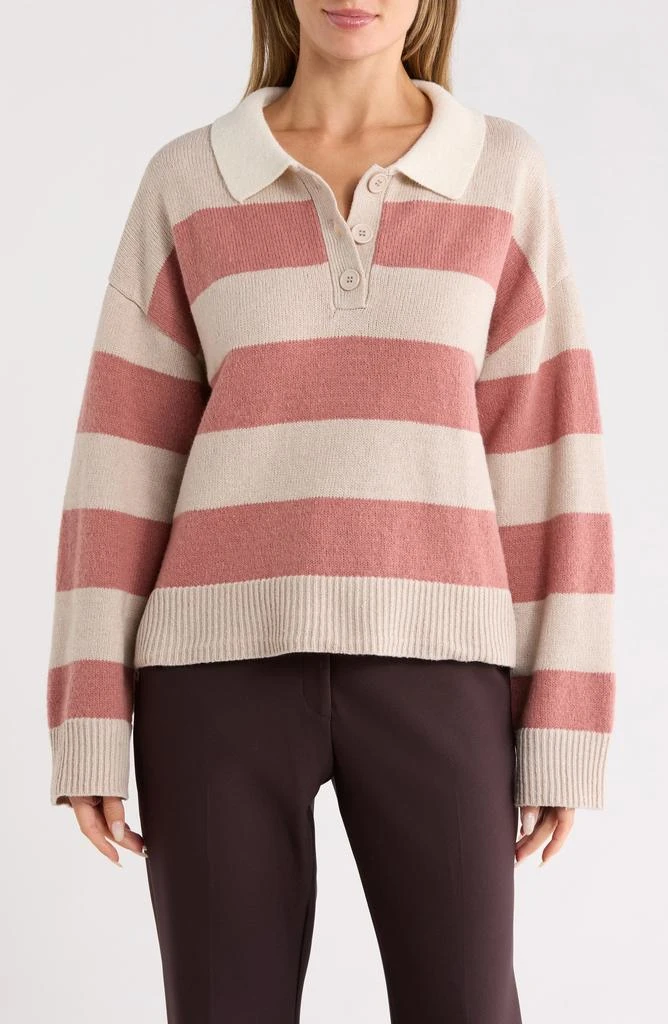 Sanctuary Stripe Rugby Polo Sweater 1