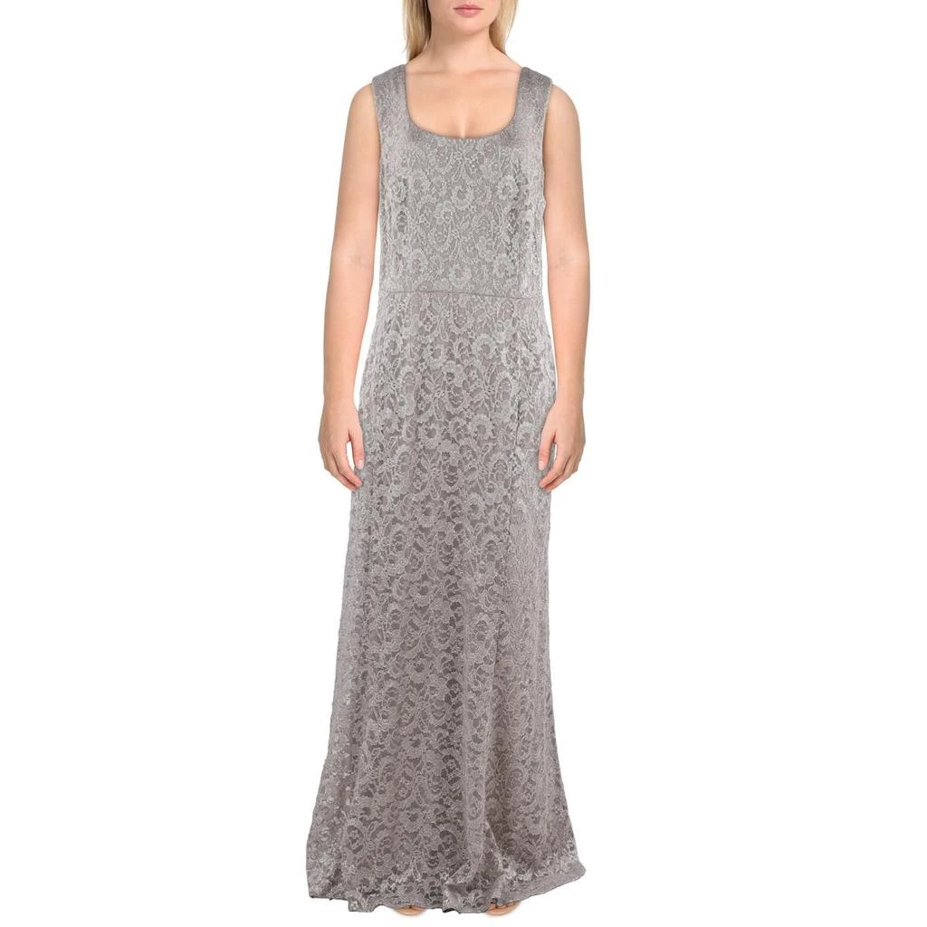 knee length dresses for ladies Silver Metallic Ruched Sleeveless Double Slit Skirt Two Piece Set