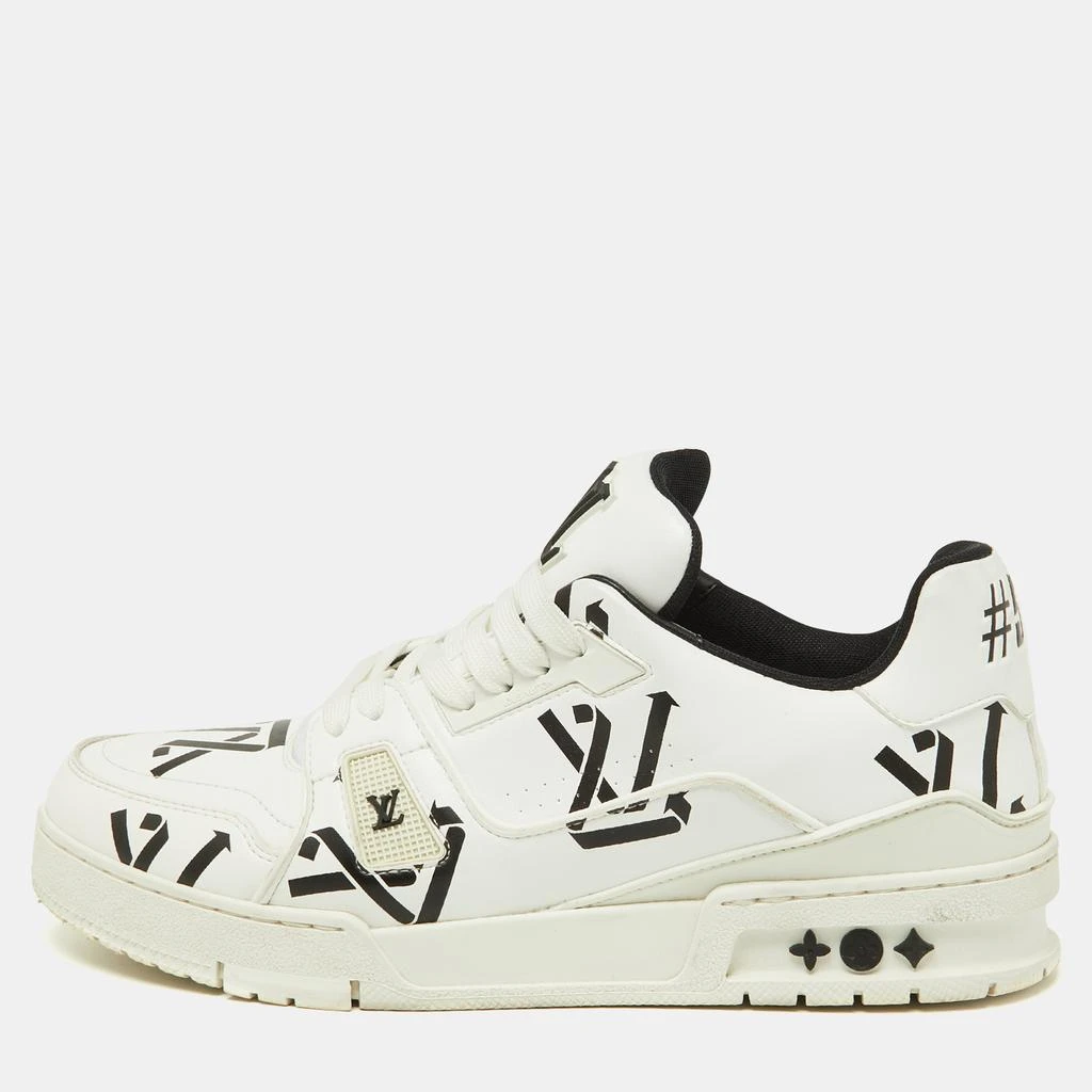 Louis Vuitton Louis Vuitton White/Black Monogram Faux Leather LV Trainer Sneakers Size 41 1