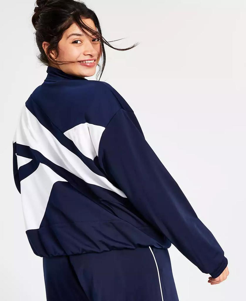 Reebok Women's Logo Tricot Long-Sleeve Track Jacket, A Macy's Exclusive