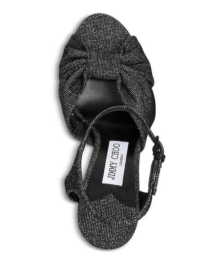 Jimmy Choo Women's Heloise 120 Snake Embossed High Block Heel Platform Sandals 3