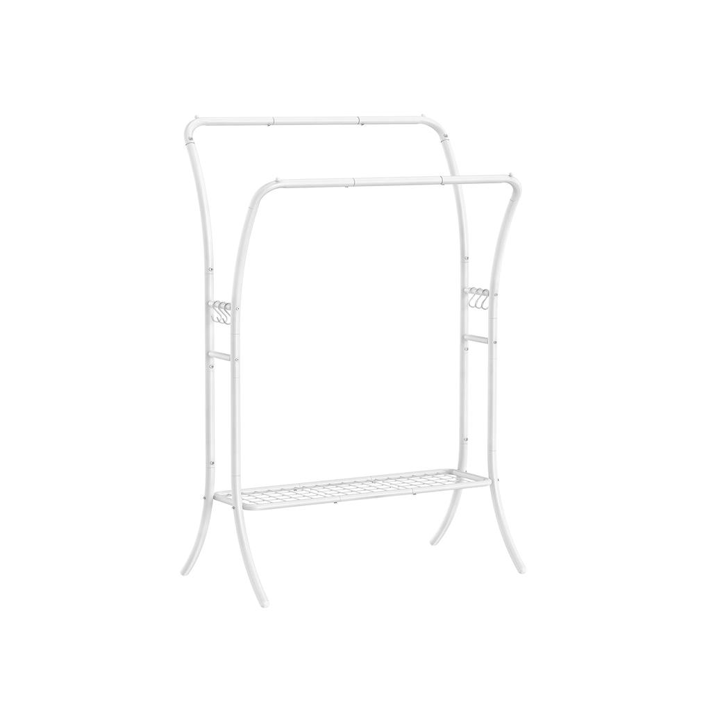 BreeBe Heavy-Duty Double-Rod Clothes Rack Cloud White