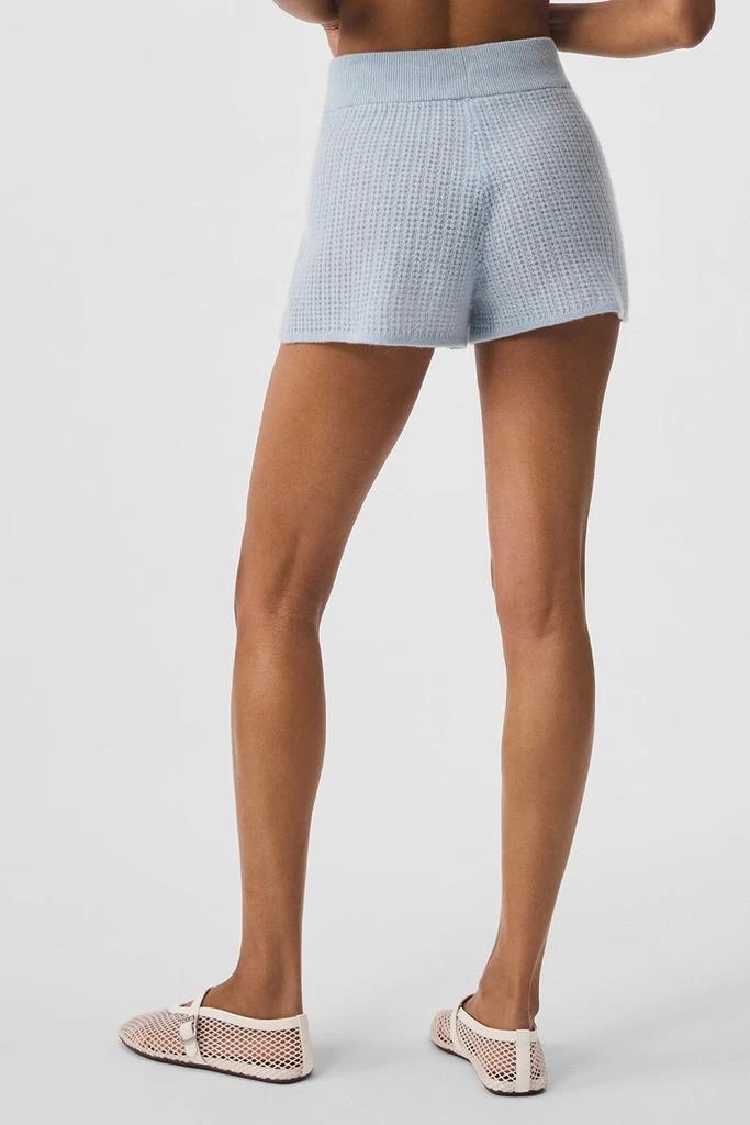 Alo Cashmere High-Waist Plush Waffle Short - Crystal Blue 3