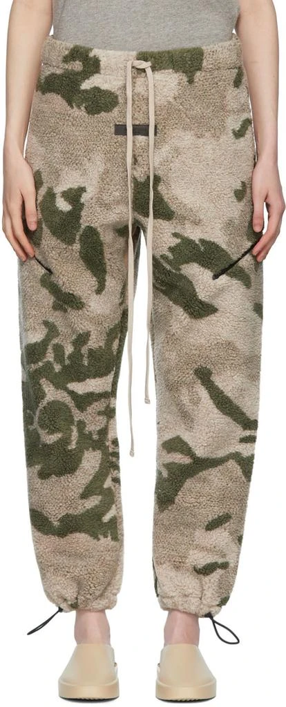 Essentials Khaki Polyester Lounge Pants 1