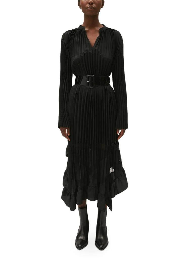 CLAUDIE PIERLOT Pleated long dress with ruffles 2