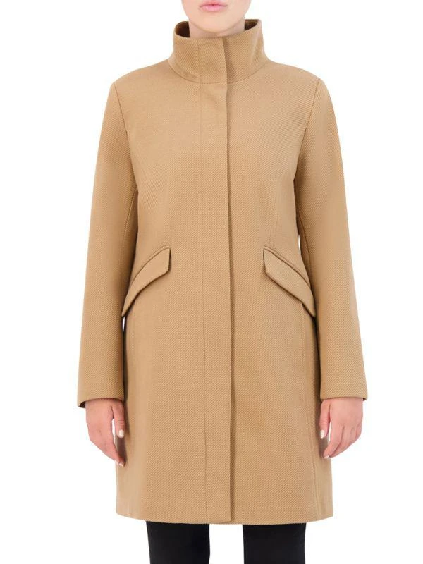 Cole Haan Stand Collar Twill Car Coat 1