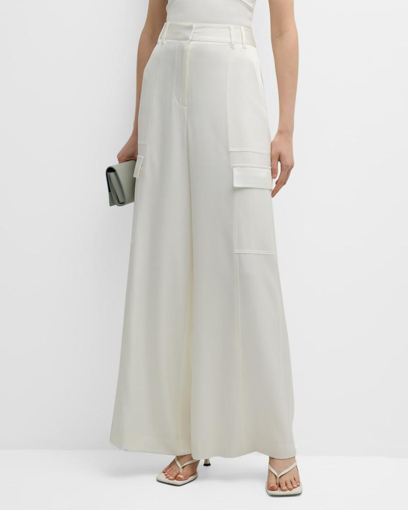 Kobi Halperin Parker High-Rise Wide-Leg Satin Pants