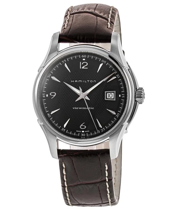 Hamilton Hamilton Jazzmaster Viewmatic Auto Black Dial Leather Strap Men's Watch H32515535 1