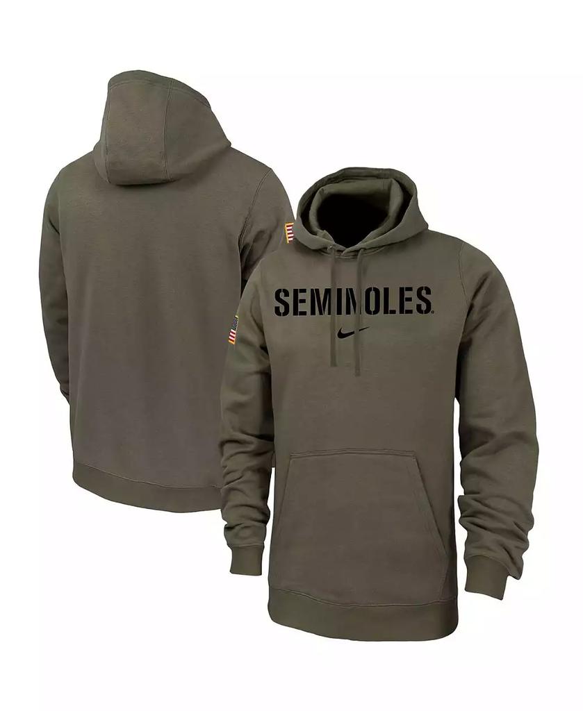 NIKE Men's Olive Florida State Seminoles Military-Inspired Pack Club Fleece Pullover Hoodie