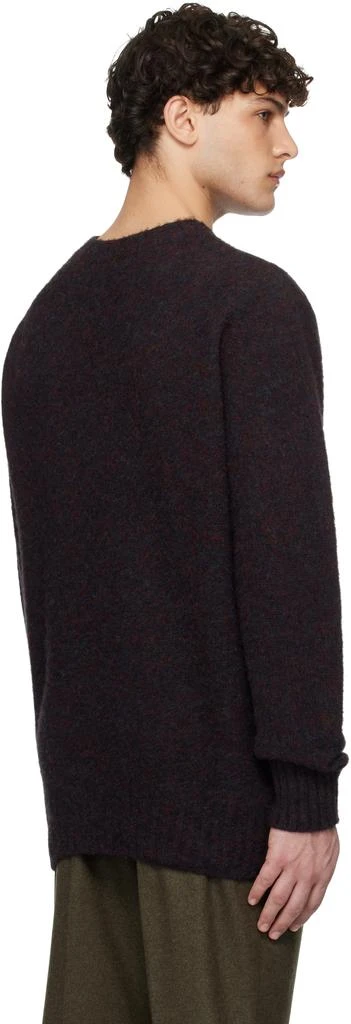 Sunspel Black Shetland Crew Neck Sweater 3
