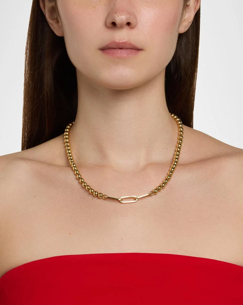 Fern Freeman Jewelry Yellow Gold Ball Chain and Triple Paper Clip Link Necklace 2