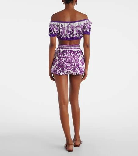 Dolce 
Gabbana Majolica cotton poplin shorts 3