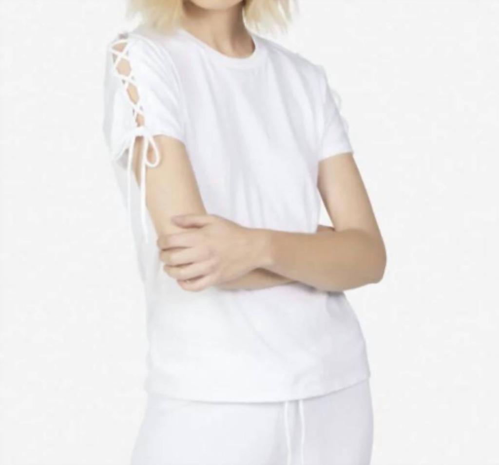 Michael Lauren RYLAND S/S LACE UP TEE