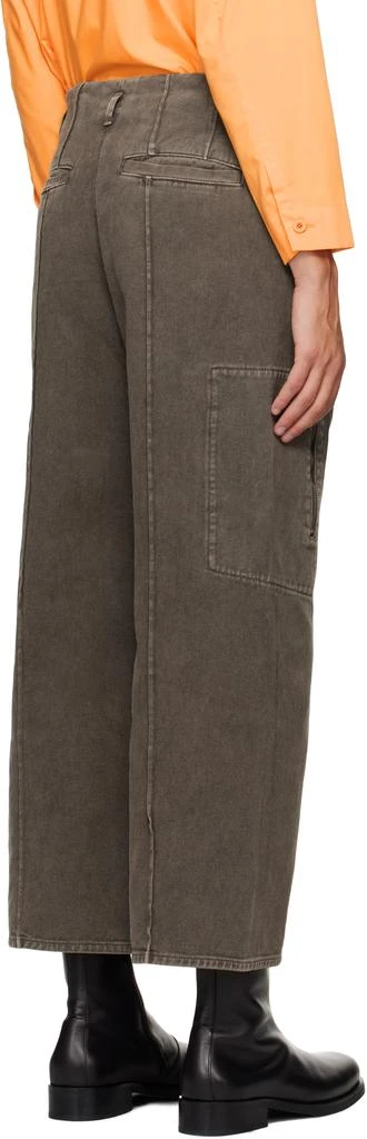 Omar Afridi Brown Octet 2D Denim Cargo Pants 3