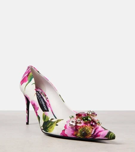 Dolce 
Gabbana Embellished leather-trimmed pumps 5