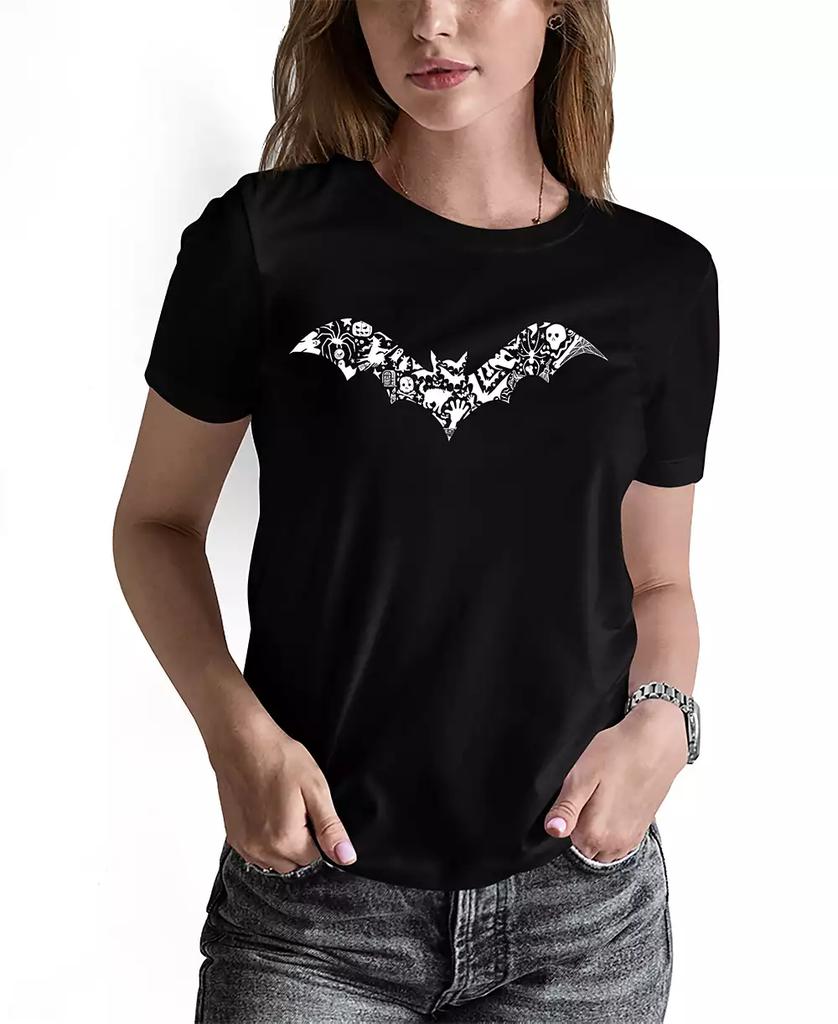 LA Pop Art Women's Bat Pics Art Crew Neck T-Shirt