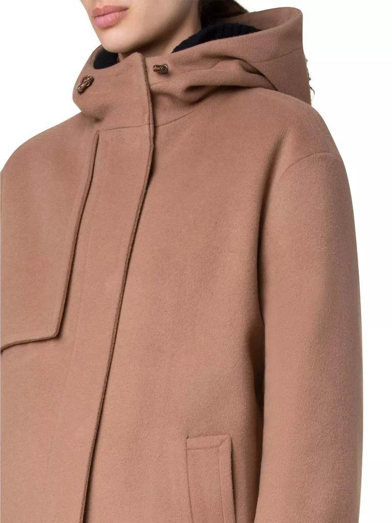 Akris Hooded Wool-Blend Coat 6