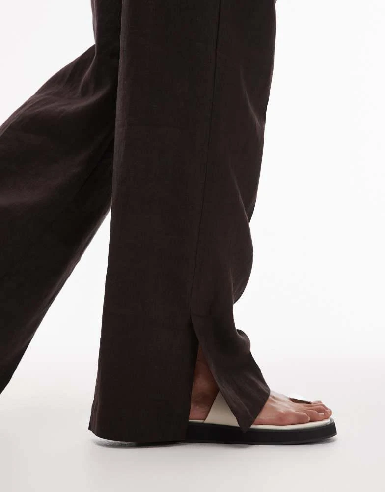 & Other Stories & Other Stories linen trousers in dark brown 2