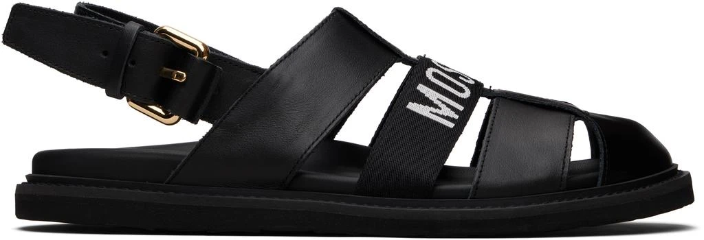 Moschino Black Calfskin Sandals