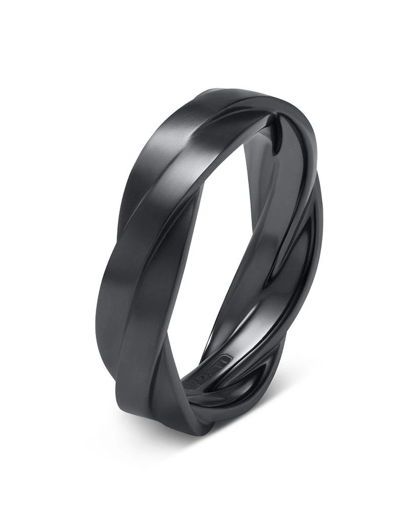 David Yurman Men's DY Helios Band Ring in Black Titanium, 6mm 2